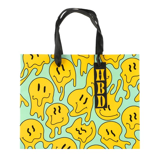Medium Green & Yellow Smiles Gift Bag by Celebrate It™